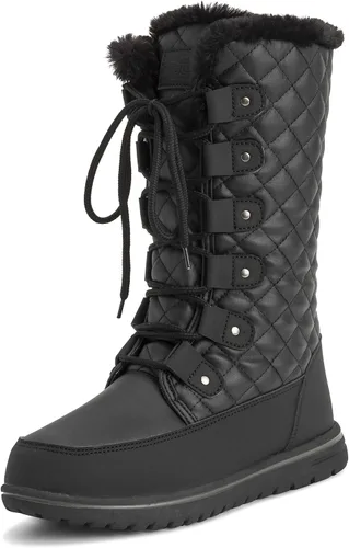Vista 9 de Polar Products - Botas térmicas para lluvia y nieve para invierno, impermeables Cardy de cuero negro