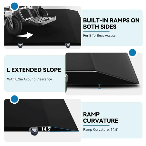 Vista 10 de Báscula para silla de ruedas 1000x0.1lb, Báscula médica digital con Rampa Doble Extendida portátil para uso doméstico