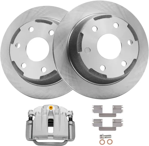 Vista 434 de Detroit Axle - Rotores de freno delantero para 04-13 Mazda 3 Rotores de frenos de disco 06-15 Mazda 5 Reemplazo: Rotor regular delantero de 11.81