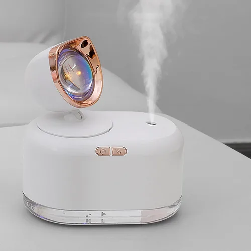 Vista 5 de TOPINCN Sunset Light Humidifier 2 in 1 Night Light & Humidifiers 300ml Water Tank Cold Mist Dehumidifiers with Sunset Projector for Bedroom Office