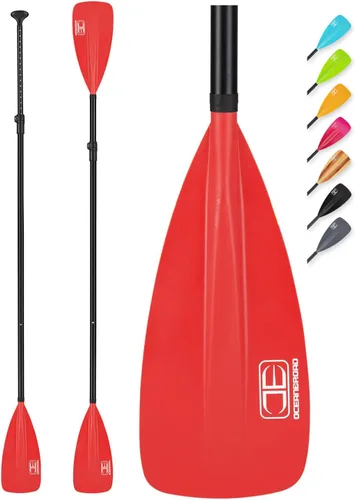 Vista 20 de OCEANBROAD SUP Paddle - Remo ajustable para kayak de paddleboard, eje de aleación de aluminio ajustable con cuchillas de nailon reforzado