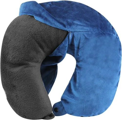 Vista 4 de Cloudz - Funda de almohada lavable para el cuello de viaje, color gris