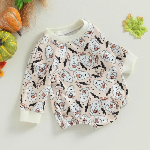 Vista 3 de Ropa de Pascua para bebé recién nacida, con bordado de conejo, sudadera con burbujas, traje de bebé niña