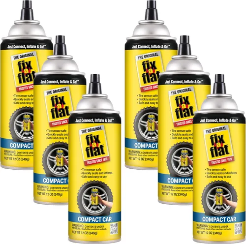 Vista 13 de Fix-a-Flat S60410 - Reparación e inflador de neumáticos planos de emergencia en aerosol, para neumáticos compactos, fórmula ecológica, ajuste