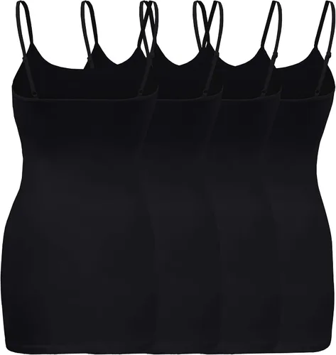 Vista 3 de ShezPretty - Camiseta sin mangas básica para mujer con tirantes tipo espagueti ajustables, 4
