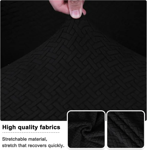 Vista 4 de Lellen Funda elástica de terciopelo para silla con respaldo de ala, funda protectora reutilizable para comedor, banquete, decoración del hogar, etc.