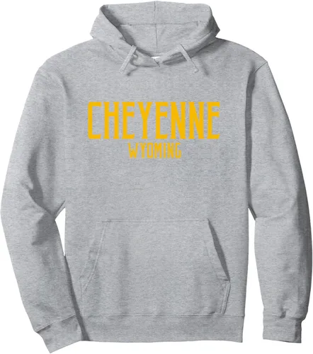 Vista 3 de Cheyenne Wyoming WY - Sudadera con capucha con estampado de ámbar
