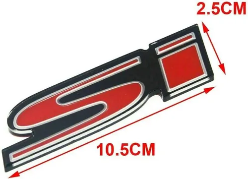 Vista 2 de 3D LED rojo SI insignia emblema luz delantera parrilla ornamento emblema para Honda Civic
