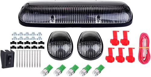 Vista 2 de cciyu Marcador de cubierta transparente para techo de cabina + cable T10-5-5050-SMD verde para Chevy Silverado 1500 2002 2004-2005 para Chevy