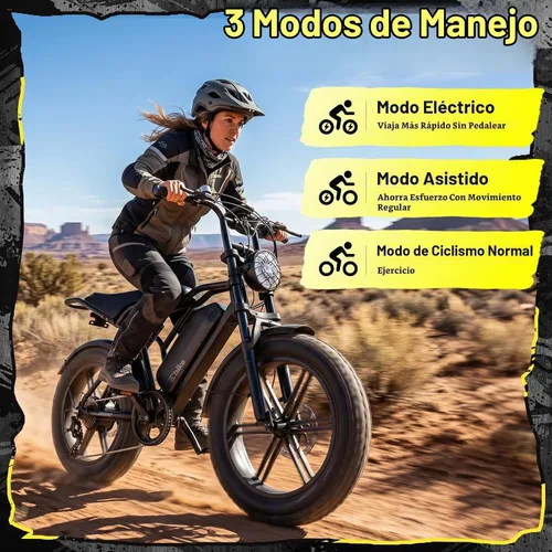 Vista 8 de Electric Bike for Adults,2000W Peak,20"x4"Fat Tire,48V Removable Battery 2-Negro carbón