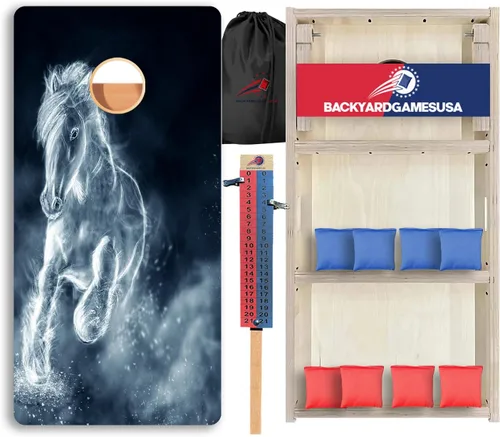 Vista 52 de CornholeGamesUSA Pro - Juego de tablas de Cornhole Fabricado en Estados Unidos Abedul báltico 3/4 Sin rebote Patas triples gruesas Dos 1