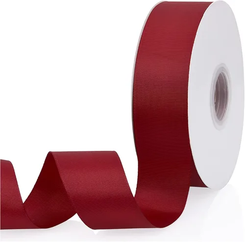 Vista 10 de Cinta de grogrén de doble cara de color liso azul bebé de 1-1/2 pulgadas x 50 yardas para envolver regalos, bodas, fiestas, manualidades, lazos