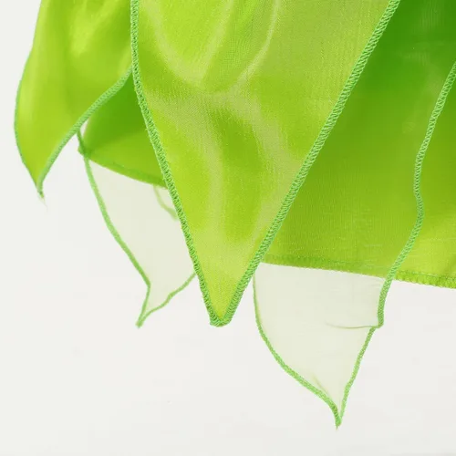Vista 8 de Kosgraiy Disfraz de Campanilla para niñas, vestido de hada para niñas pequeñas con orejas y alas de elfo duendecillo, vestido de princesa de hadas