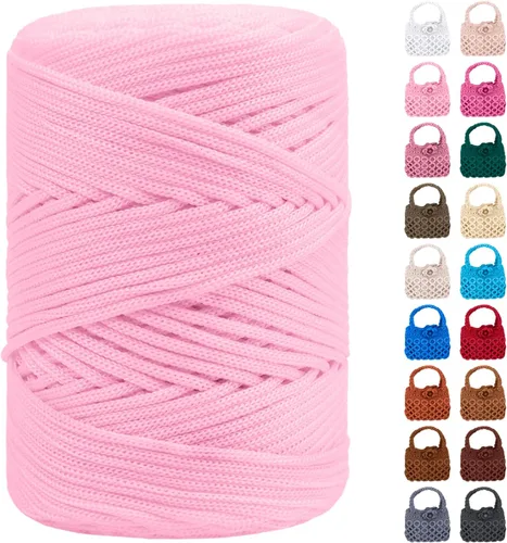 Vista 17 de Cordón de macramé de poliéster de 1/8 pulgadas x 169 metros, cordón de macramé trenzado de polipropileno, hilo de poliéster para tejer bolsos
