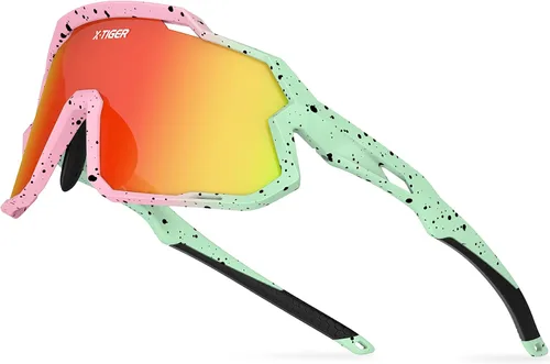 Vista 24 de X-TIGER Gafas de sol polarizadas para niños y niñas, lentes de sol de béisbol polarizadas para niños de 8 a 14 años, UV400, gafas de ciclismo