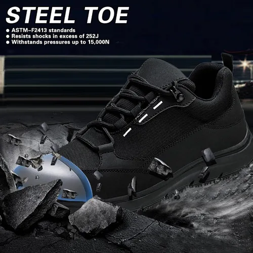 Vista 3 de Steel Toe Shoes for Men Women, Non-Slip Waterproof Work Safety Shoes, Indestructible Puncture-Proof Construction Industrial Shoes, Zapatos