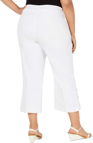 Vista 2 de JM Collection - Pantalones recortados con botones (tamaño grande)