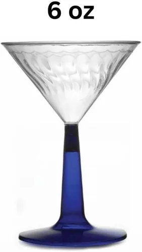 Vista 4 de Fineline Settings 12 piezas Flairware - Vaso de Martini de 2 piezas, 6 onzas, azul
