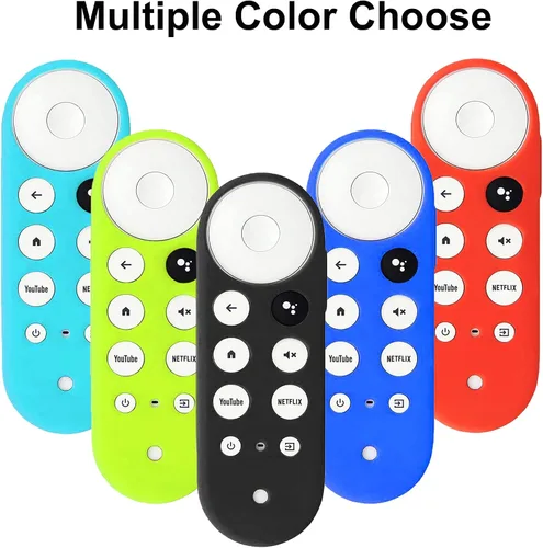 Vista 6 de Paquete de 2 fundas para control remoto brillante compatibles con Chromecast con control remoto de voz Google TV 4K 2020 / HD 2022 – Funda