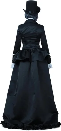 Vista 4 de Cosplay.fm Disfraz de anime para mujer, traje clásico negro con accesorios