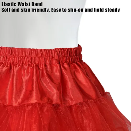 Vista 4 de Luwint Falda de tutú de tul hinchada, falda corta para disfraz, falda tutú para cosplay, fiesta de baile, debajo del vestido