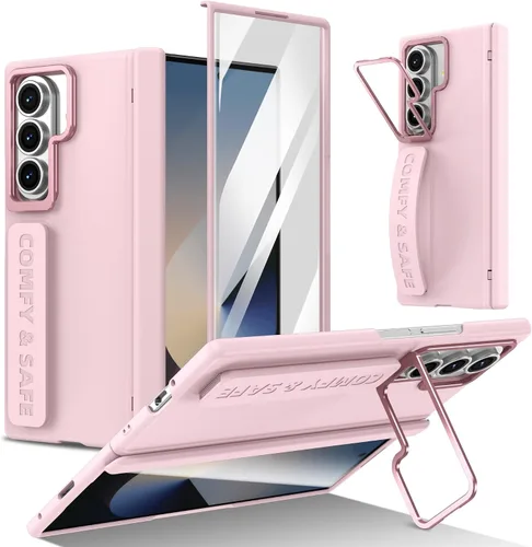 Vista 13 de Correa de muñeca para Samsung Galaxy Z Fold 5, protector de pantalla integrado, protección de bisagra, soporte de cámara, diseño de pulsera