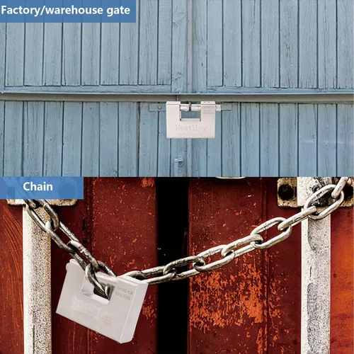 Vista 3 de Candado de 3.701 in con llave, 5 llaves de alta seguridad, resistente, 2.4 lbs, latón macizo en forma de D, para exteriores, protege la puerta