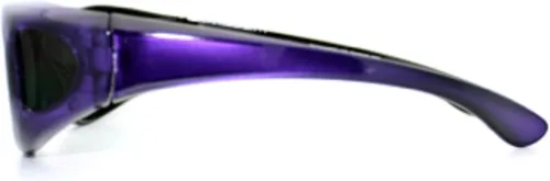 Vista 3 de The Overstock - Gafas de sol polarizadas para usar sobre gafas, 3 Púrpura-77096, S