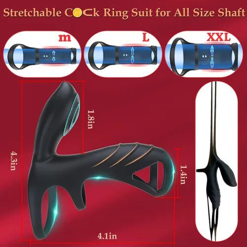 Vista 6 de Anillo vibrador para el pene vibrador, vibrador portátil para parejas masculinas y adultas, juguetes sexuales para hombres y parejas, anillos