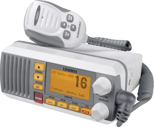 Vista 8 de Uniden UM435BK Advanced Fixed Mount VHF Marine Radio, todos los canales marinos estadounidenses/internacionales/canadienses incluyendo nuevos Negro