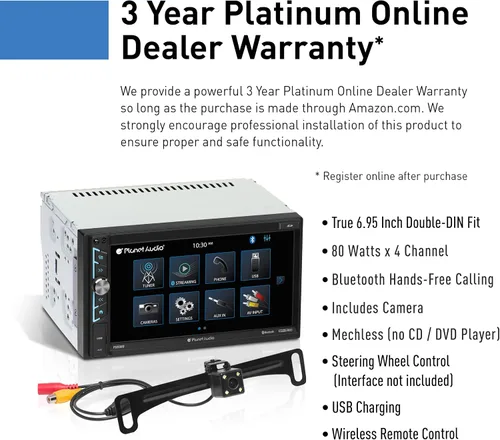 Vista 3 de Planet Audio P695MBRC - Sistema estéreo para automóvil - A-Link (espejo de pantalla), doble Din de 6.95 pulgadas, pantalla táctil, unidad principal