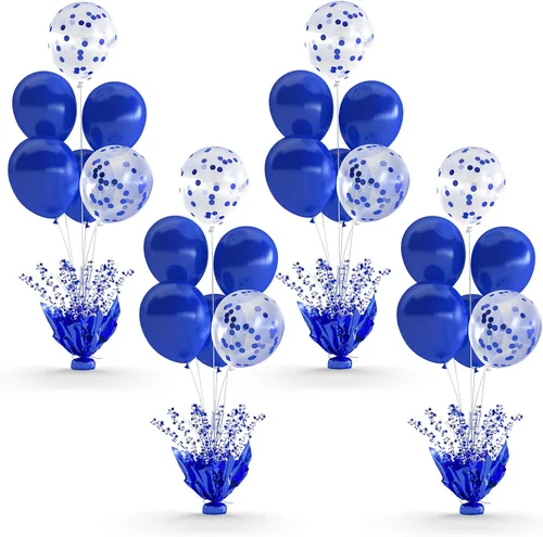 Vista 21 de 2 Juego de Globos de Mesa Negros con Spray de Aluminio para Centro de Mesa con Globos Negros y de Confeti, Kit de Soporte para Decoración de Mesa