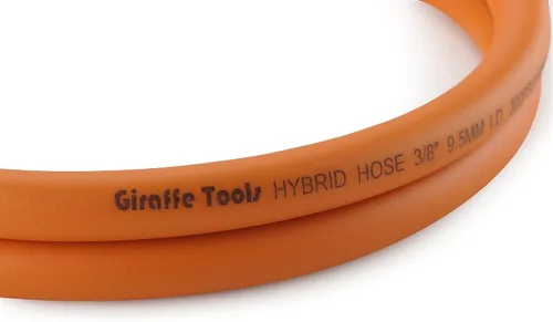 Vista 6 de Giraffe Tools Manguera de aire híbrida de entrada, 3/8 pulgadas x 6 pies, conexiones MNPT de 1/4 pulgadas, 300 PSI resistente, manguera de compresor