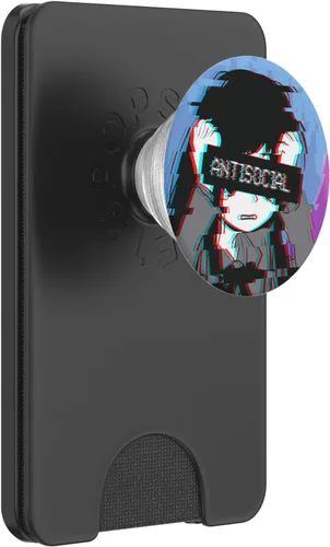 Vista 7 de Antisocial - PopSockets para niña japonesa con diseño de ondas de vapor