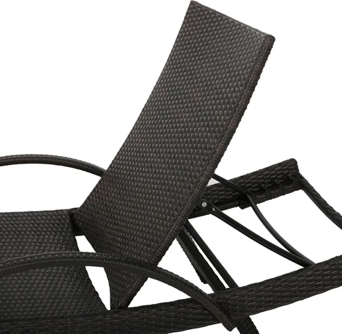 Vista 5 de Olivia Patio Furniture, silla de salón de mimbre con brazos para exteriores, juego de 2, Multi-Marrón