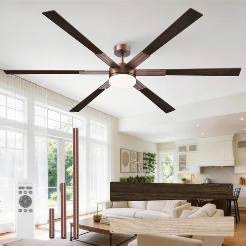 Vista 20 de OPONL Ventilador de techo de 52 pulgadas con luz y control remoto Negro
