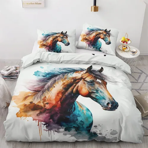 Vista 14 de Funda de edredón de águila calva tamaño individual Juego de ropa de cama de pájaros animales 2 piezas Funda de edredón