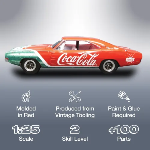 Vista 2 de MPC 1969 Dodge Charger RT (Coca Cola) Snap (2T) Kit de modelo a escala 1:25