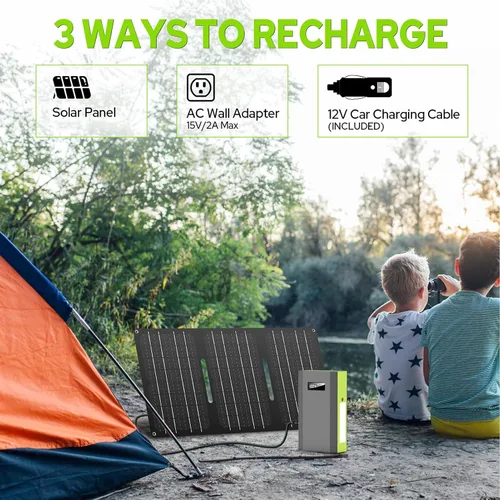 Vista 4 de Batería portátil ZeroKor con toma de corriente alterna, paquete de batería externa de 65W 110V 24000mAh, cargador portátil para laptop, fuente