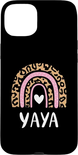 Vista 9 de Yaya Leopard Print Rainbow Cute Mothers Day Funny Yaya Case for iPhone 16