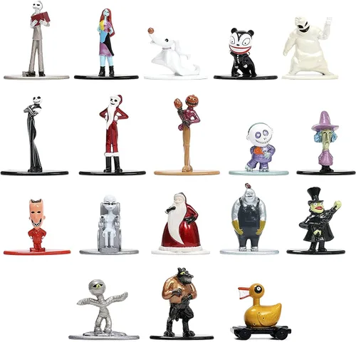 Vista 3 de Jada Toys Disney Nightmare Before Christmas - Paquete de 18 figuras fundidas a presión de 1.65 pulgadas, juguetes para niños y adultos, color negro