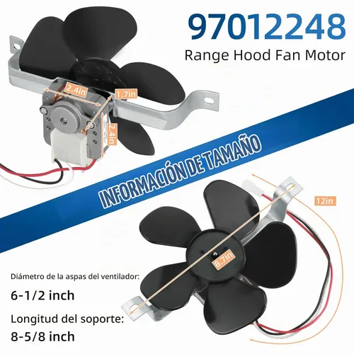 Vista 2 de S97012248 97012248 Juego de motor de ventilador de campana extractora de cocina de Fetechmate Compatible con B-roan Nu-Tone Campana extractora