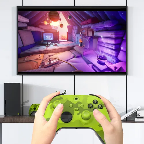 Vista 7 de fuxinya Controlador inalámbrico de PC Gamepad con adaptador inalámbrico de 2.4 GHZ compatible con Xbox Series XS, Xbox One, Windows 1011