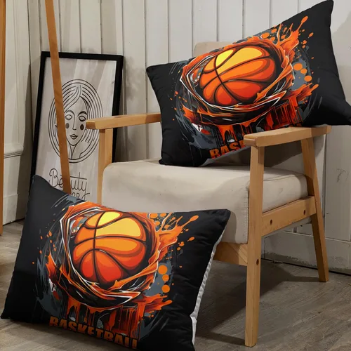 Vista 6 de AILONEN Juego de sábanas deportivas de baloncesto de dibujos animados de 3 piezas para niños tamaño completo, juego de sábanas de cama de baloncesto