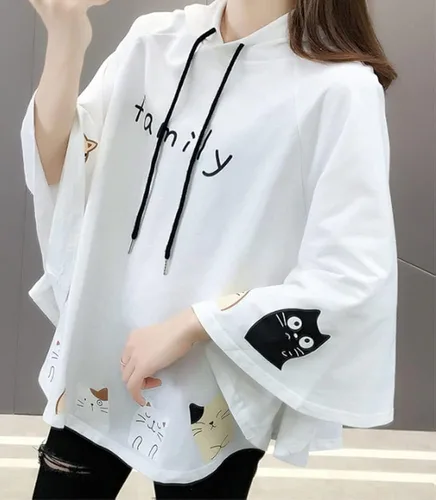 Vista 4 de Cosplay Anime Bunny Emo - Sudadera con capucha y orejas de panda y gato talla única