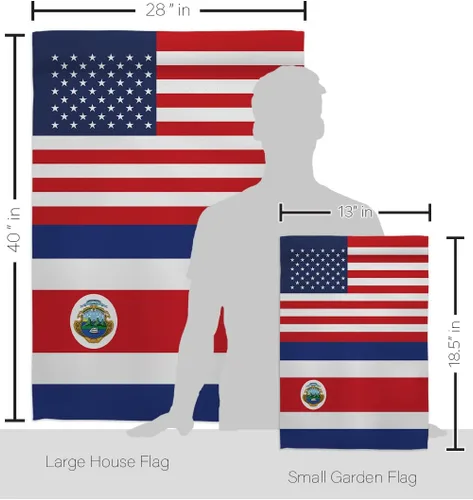 Vista 2 de Bandera de la Amistad de Costa Rica de la Copa del Mundo de Estados Unidos para decoración exterior de la casa, decoración al aire libre, tapiz