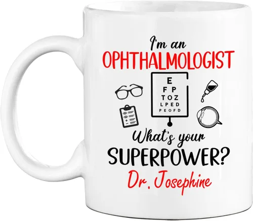 Vista 23 de Taza de café personalizada para oftalmólogo con texto en inglés "Thank You For Being An Awesome Oftalmologist", taza de café personalizada