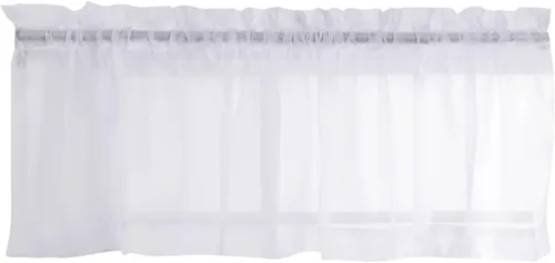 Vista 9 de Stylemaster Elegance Cenefa recta de gasa transparente, 60 x 14 pulgadas, color dorado