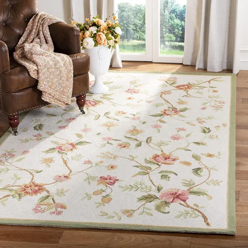 Vista 15 de SAFAVIEH Chelsea Collection - Alfombra decorativa de 1 pies 8 pulgadas x 2 pies 6 pulgadas, color negro, lana de campo francesa enganchada a mano