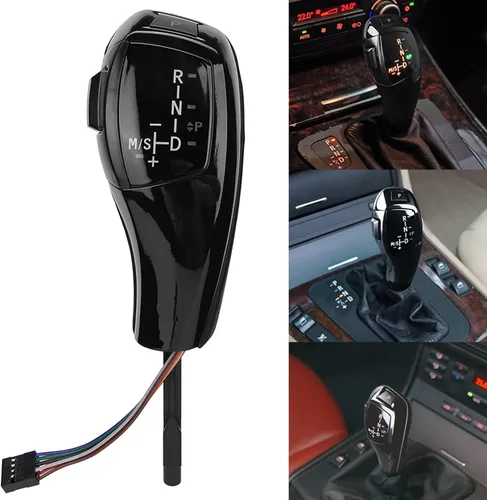 Vista 6 de KIMISS Pomo LED para palanca de cambios estilo F30, para E90 E92 E84 E89, transmisión automática, diseño LHD, palanca de cambios eléctrica